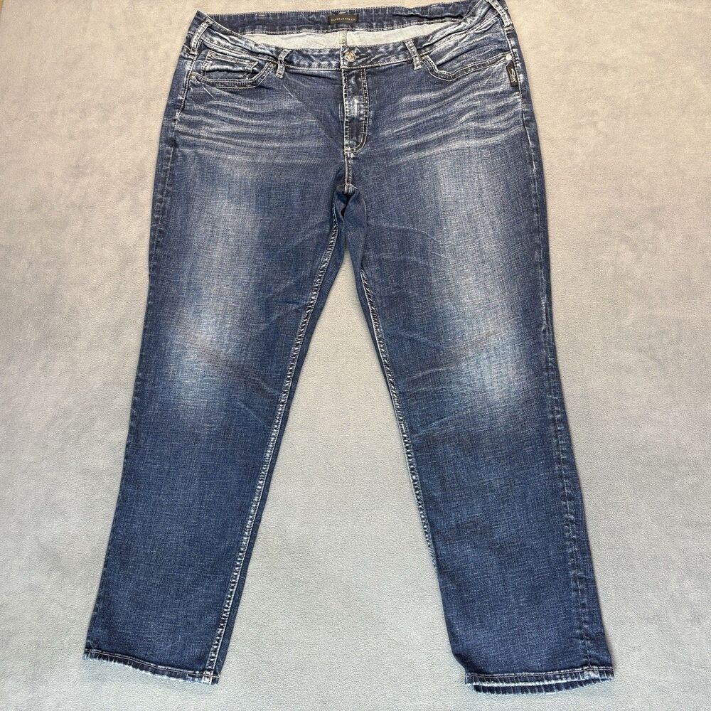 Silver Jeans Women's Boyfriend Jeans in Dark Blue Wash